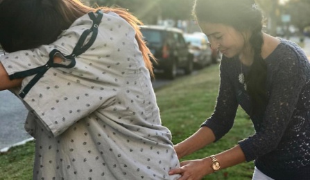 first picture I was doing back massage for my client. I was her doula and it's her first baby. She delivered four hours later. 