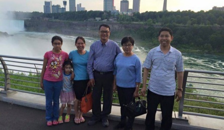 Steven and family at Niagara Falls. 