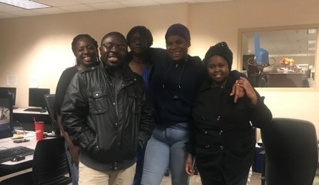 Theo and some of his students at Brant and Stratton College. 