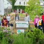 Samina Raja and her research team at a local community garden. 