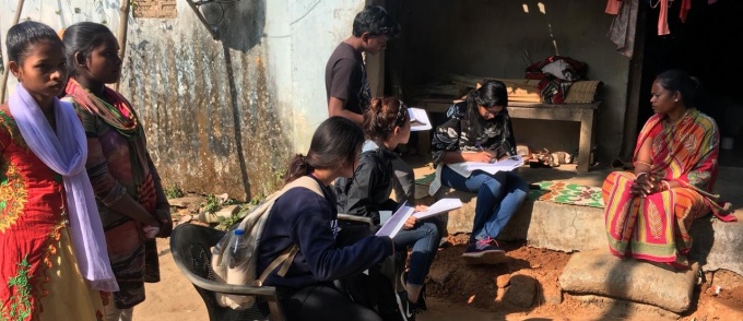 Working in Barapita Village - conducting surveys. 