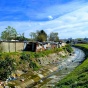 Polluted canal in Montevideo Uruguay. 