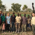 Geophysics research team with farmers from Kparigu, Northern Region after electromagnetic surveying and soil monitoring. 