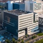 Aerial view of the Clinical and Translational Research Center building that houses the Clinical and Translational Science Institute in downtown Buffalo. 