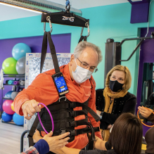 UB physical and occupational therapy students working with a client. 