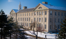 Photo of Crosby Hall with snow on the ground. 