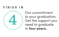 Finish in 4: Our commitment to your graduation. Get the support you need to graduate in four years. 