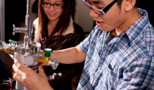 Electrical Engineering students working in the lab. 