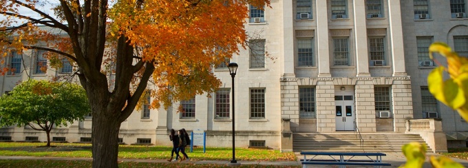 Parker Hall Fall Exteriors on the South Campus Photographer: Douglas Levere. 