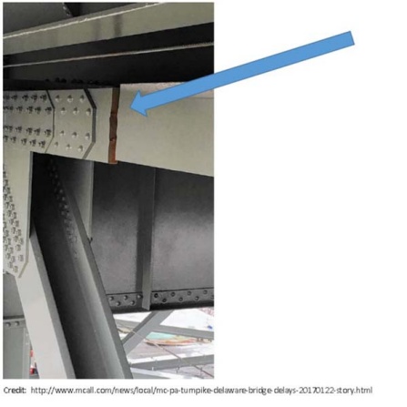 Severed" 14-inch I-beam. 