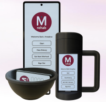mRehab technology - a bowl, mug and smartphone. 