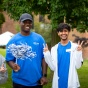 Orientation Transition and Parent Programs orientation volunteers smiling in UB blue shirts. 