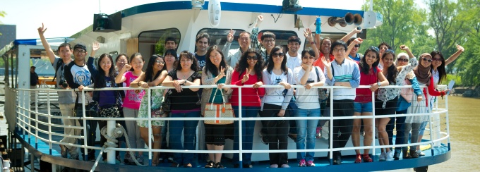 Students on Miss Buffalo boat tour. 