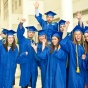 Students celebrating on graduation day. 