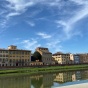 buildings reflected in water. 