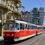 a streetcar in prague. 