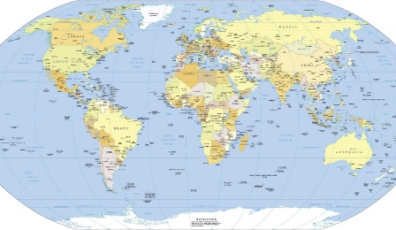 World map. 