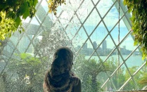 Individual looking into SIngapore skyline. 
