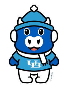 Lil Vic mascot in winter gear. 