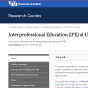 A webpage of a research guide with "Interprofessional Education (IPE) at UB" as the title. 