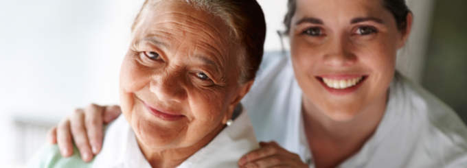 photo of older woman with young woman. 