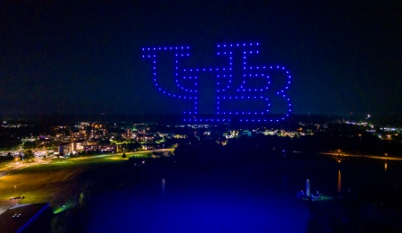 Welcome Back Blast Pep Rally and drone show on the Student Union Field at the end of Welcome in August 2023. 