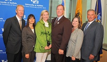 (from left to right) Wrabetz, Feltri, Jill Kelly, Jim Kelly, Patricia Duffner and Michael Cain. 