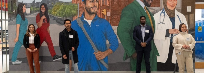 mural in the JSMBS building. 