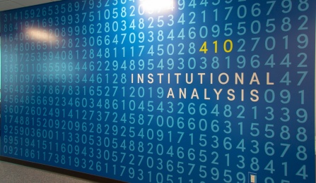 Wall design at Institutional Analysis office in Crofts Hall. Photographer: Meredith Forrest Kulwicki. 