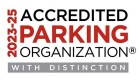 logo for Accreditation by the International Parking and Mobility Institute. 