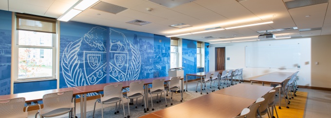 Conference room at UB’s Human Resources department at Townsend Hall on South Campus, photographed in early November 2020. 