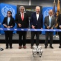 President Satish K. Tripathi participates in a ribbon cutting with Senator Charles Schumer, National Science Foundation Director Dr. Sethuraman Panchanathan and others. 