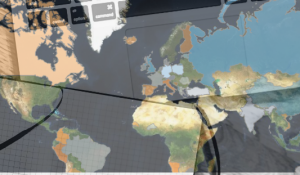 Fulbright map with computer. 