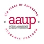 AAUP logo with the words "100 years of defending academic freedom". 