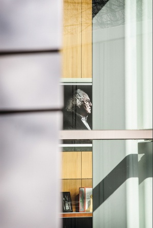 picture of Hauptman from outside of the room it is in. 