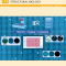 magazine cover graphics with computer screen. 