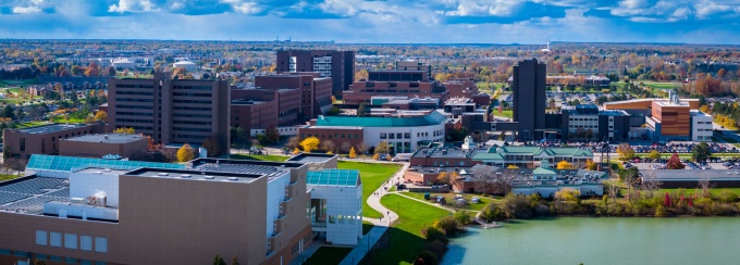 aerial photograph of the north campus. 