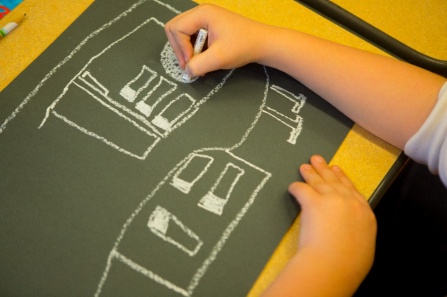 Child drawing community. 