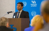 Zoom image: Sai Bidarkoti, President of the Financial Managment Association at the UB School of Management 