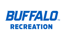 BUFFALO+RECREATION stacked lock-up logo in UB blue. 