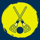 broomball sticks and ball icon. 