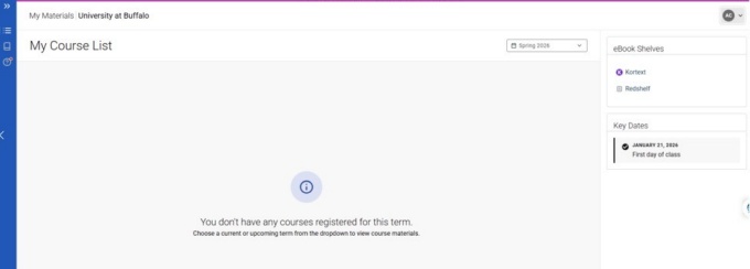 image indicating that student does not have any courses registered in this term. 