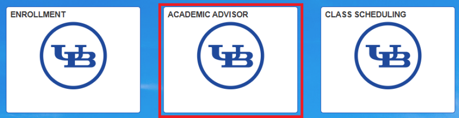 Box around Academic Advisor tile. 