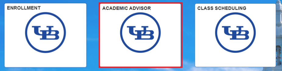 Academic Advisor square highlighted. 
