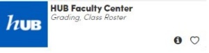 HUB Faculty center with HUB logo. 