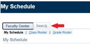 Arrow pointing to Search tab. 