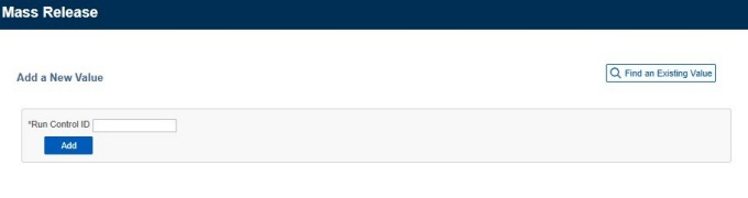 Zoom image: Add a New Value screen with Run Control ID field