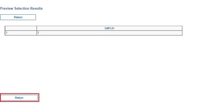 Zoom image: Preview Selection Results with box around Return button