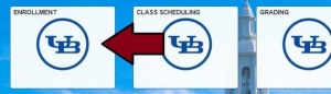 Arrow pointing to Enrollment tile. 