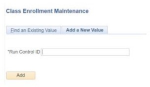 Run Control ID Search or Creation Field. 